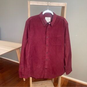 St. John’s Bay Classic Fit Button Down Shirt Men’s Large NWT Burgundy Red Cotton